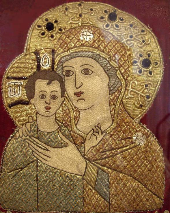 Кирилловский музей. Богородица с узорным нимбом.16й век.